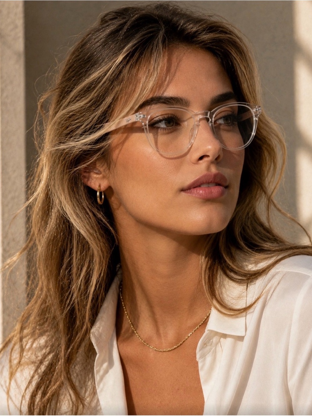 EUC Ray-Ban Clear Frame Glasses with Pale Pink Temples( prescription) - Picture 5 of 7